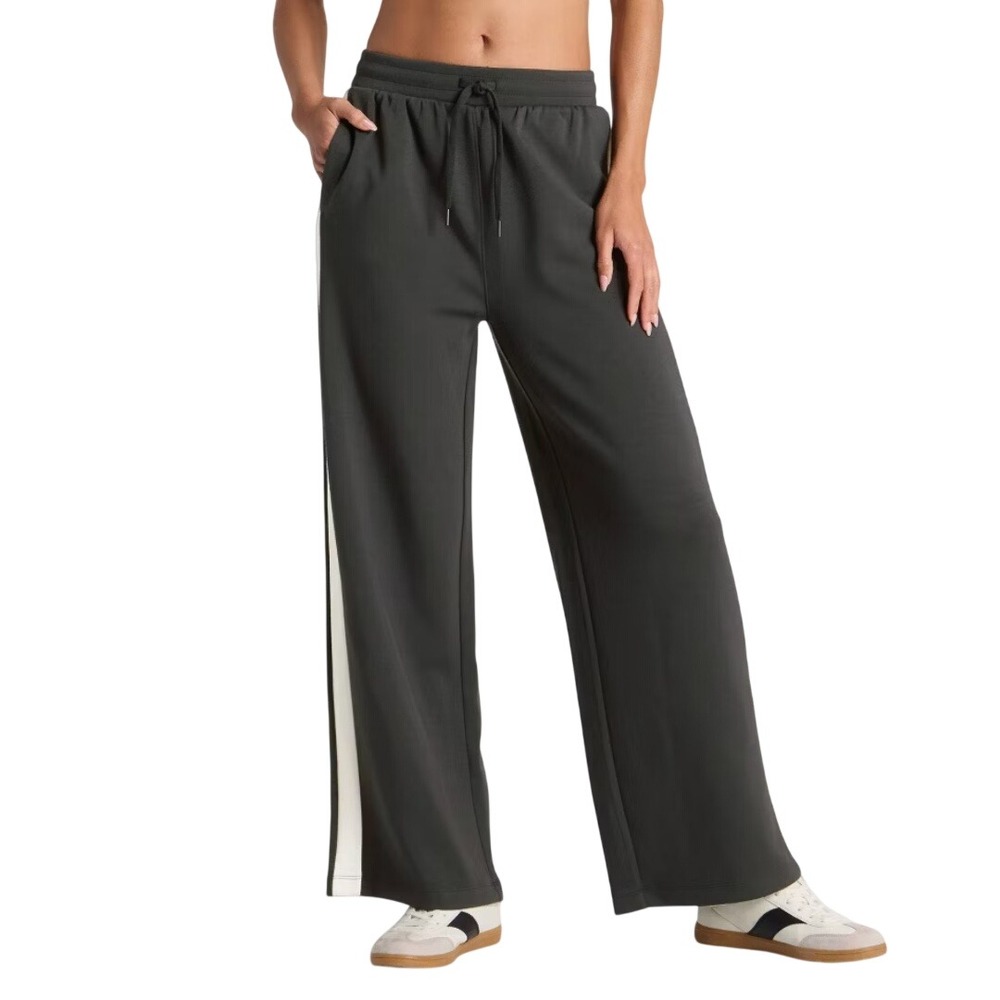 All in‎ Motion Women's Black Side Stripe Wide Leg Track Pants Size Small